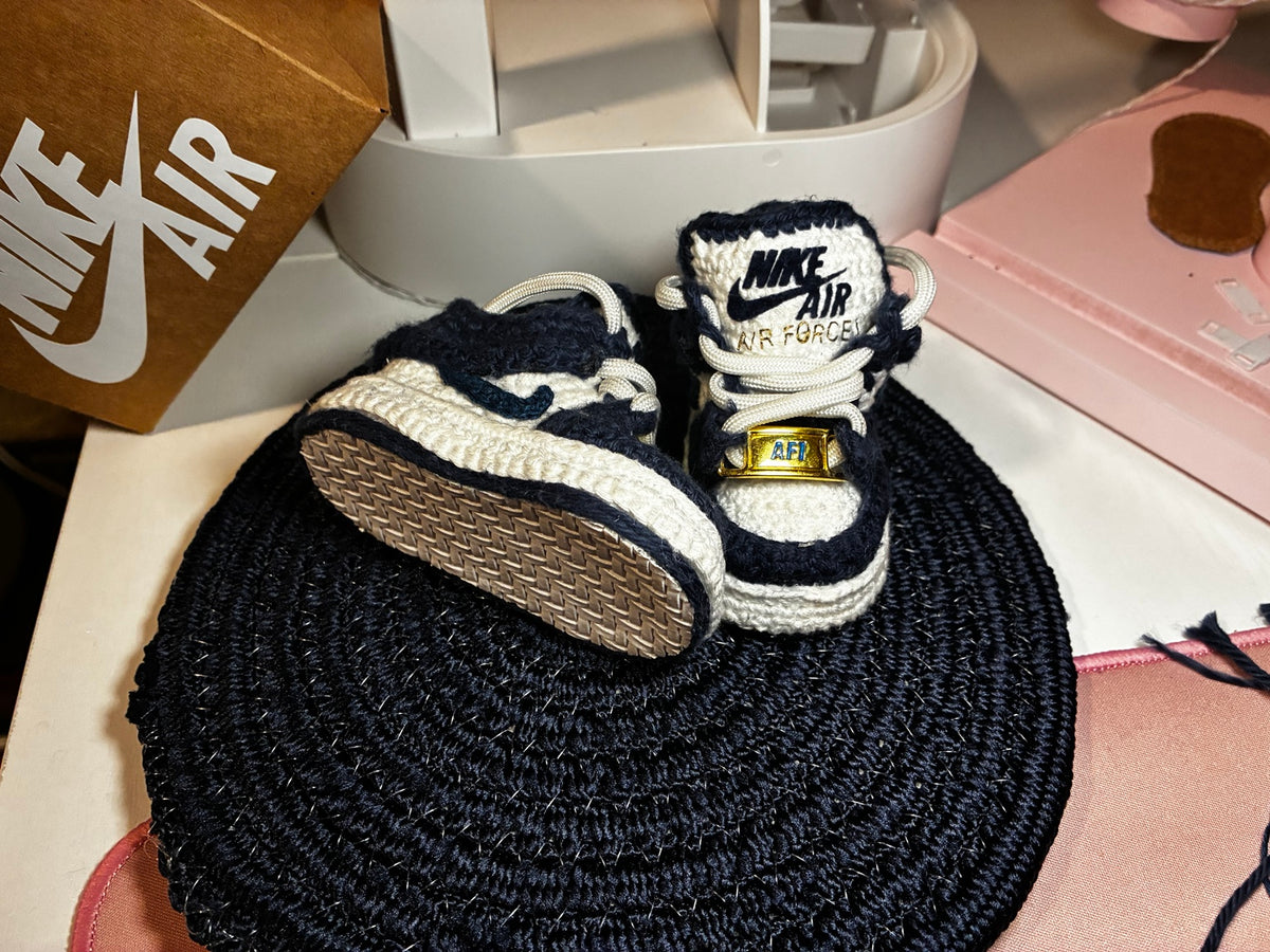 Crochet Baby AF1-Inspired Sneakers