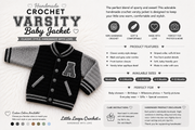 🖤❤️ Handmade Crochet Varsity Baby Jacket